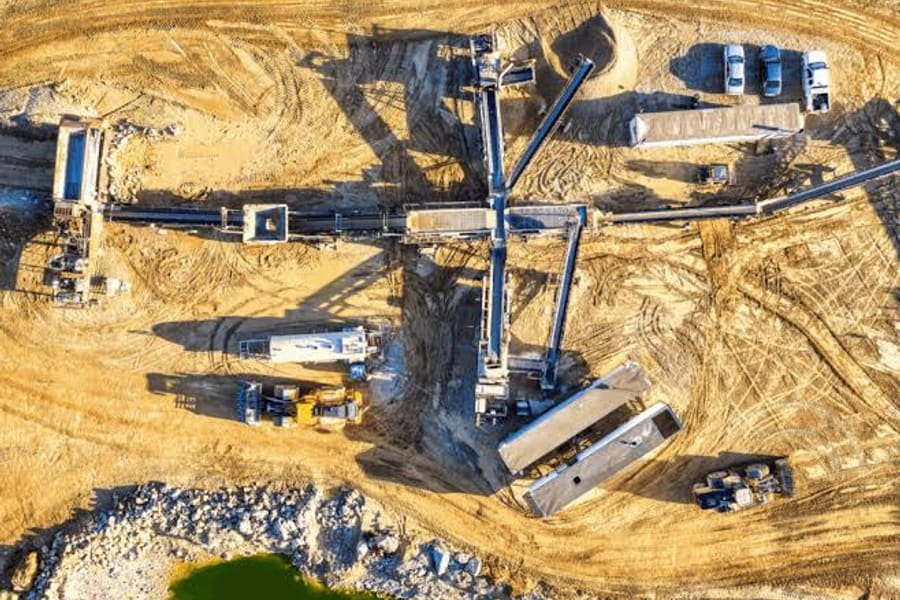 Industrial warehouse and plant under construction